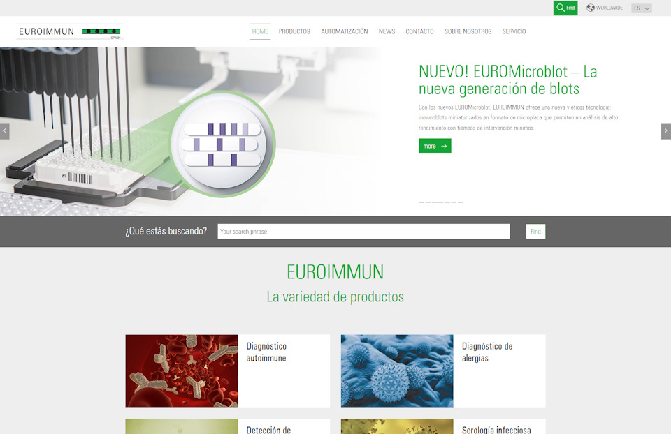 Website EUROIMMMUN AG