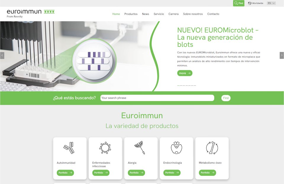 Website EUROIMMMUN AG